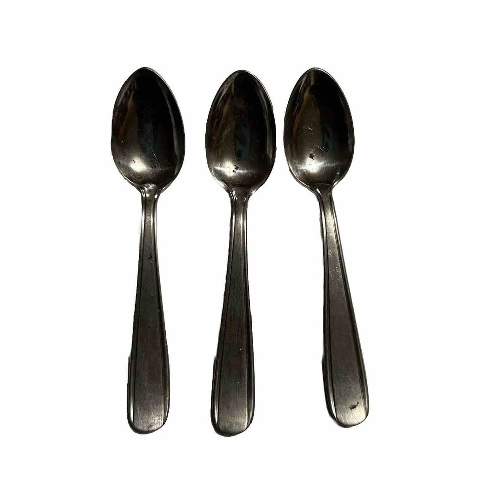3 Demitasse SPOONs Vintage STABRITE stainless EDGED pattern Holland Flatware